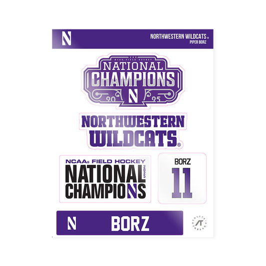Northwestern - NCAA Women's Field Hockey : Piper Borz - NCAA® 2025 National Champions Sticker Sheet-0