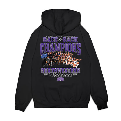 Northwestern - NCAA Women's Field Hockey : NCAA® 2025 National Champions Team Collage Premium Hooded Sweatshirt-1