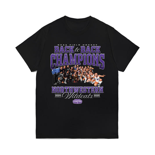 Northwestern - NCAA Women's Field Hockey : NCAA® 2025 National Champions Team Collage Comfort Colors T-Shirt-0