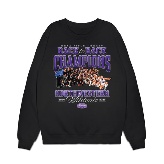 Northwestern - NCAA Women's Field Hockey : NCAA® 2025 National Champions Team Collage Premium Crewneck Sweatshirt-0