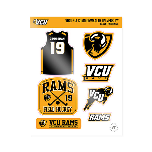 VCU - NCAA Women's Field Hockey : Hannah Zimmerman - Sticker Sheet-0