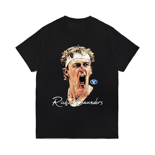 BYU - NCAA Men's Basketball : Richie Saunders - Game Face Comfort Colors T-Shirt-0