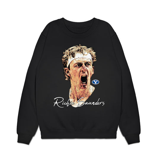 BYU - NCAA Men's Basketball : Richie Saunders - Game Face Premium Crewneck Sweatshirt-0