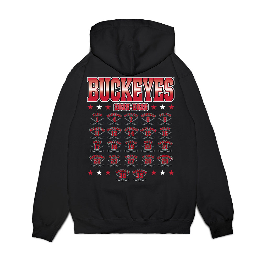 Ohio State - NCAA Women's Ice Hockey : - Roster Premium Hooded Sweatshirt-1