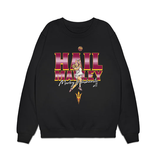 Arizona State - NCAA Women's Basketball : Marley Washenitz - Hail Marley! Premium Crewneck Sweatshirt-0