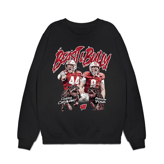 Wisconsin - NCAA Football : Cooper Catalano - Graphic Tee Premium Crewneck Sweatshirt-0