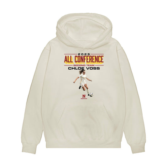 NSU - NCAA Women's Soccer : Chloe Voss - All Conference Graphic Premium Hooded Sweatshirt-0
