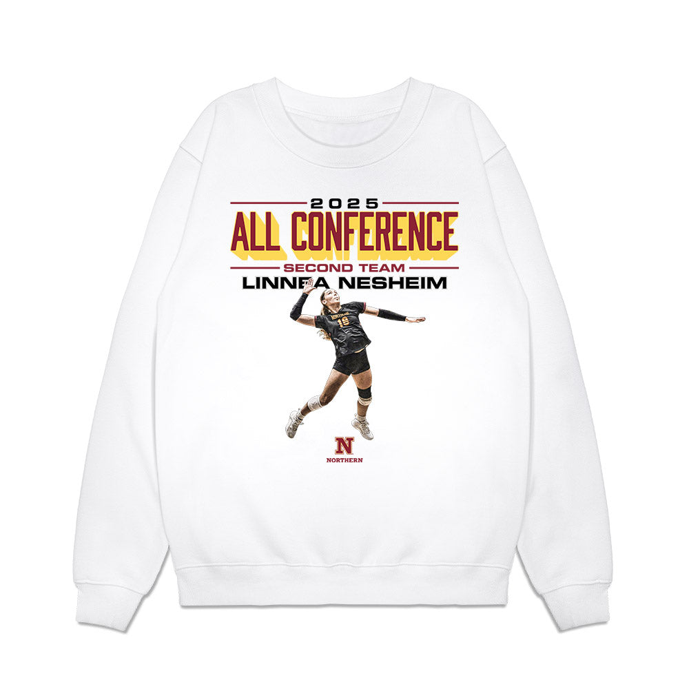 NSU - NCAA Women's Volleyball : Linnea Nesheim - All Conference Graphic Premium Crewneck Sweatshirt-0