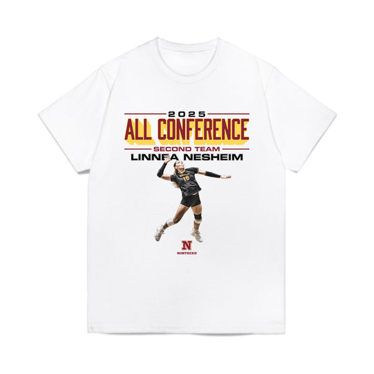 NSU - NCAA Women's Volleyball : Linnea Nesheim - All Conference Graphic Comfort Colors T-Shirt-0