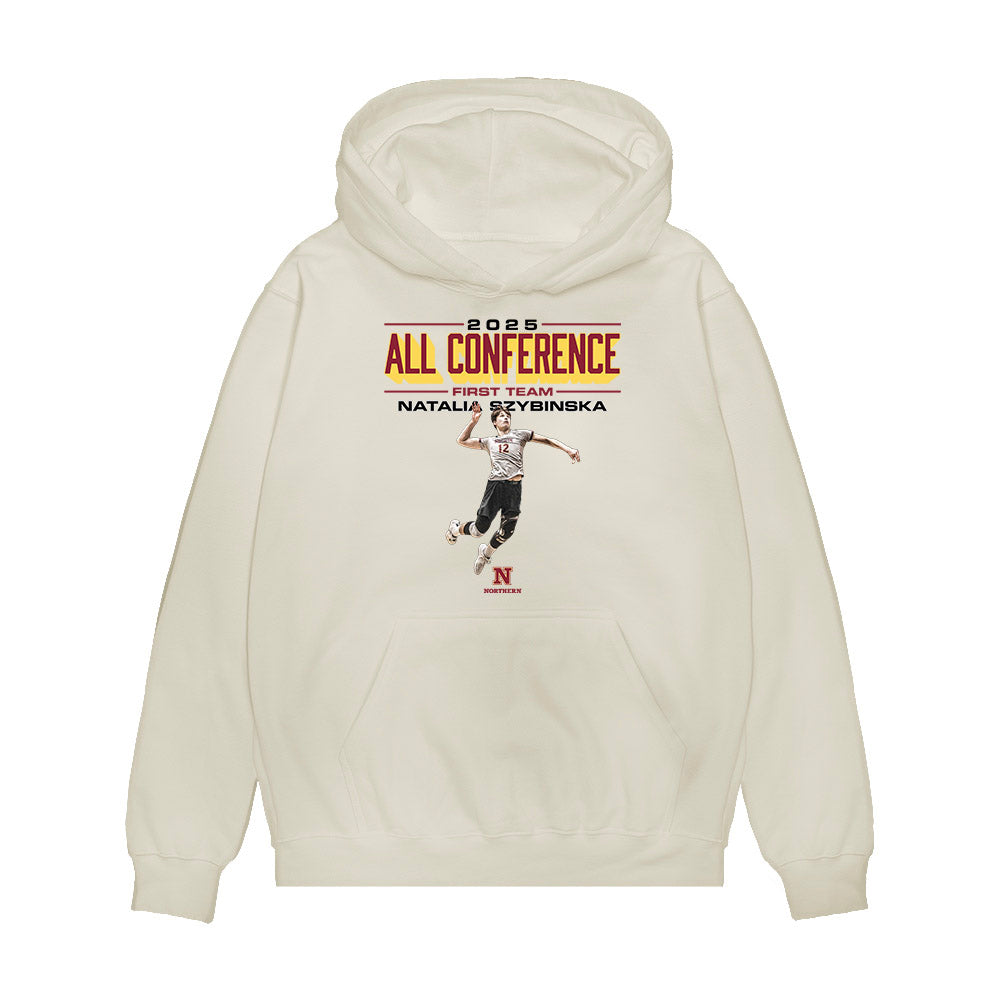 NSU - NCAA Women's Volleyball : Natalia Szybinska - All Conference Graphic Premium Hooded Sweatshirt-0