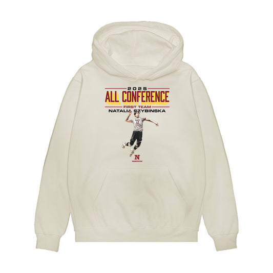NSU - NCAA Women's Volleyball : Natalia Szybinska - All Conference Graphic Premium Hooded Sweatshirt-0