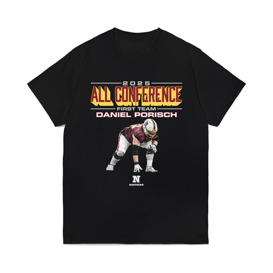 NSU - NCAA Football : Daniel Porisch - All Conference Graphic Comfort Colors T-Shirt-0