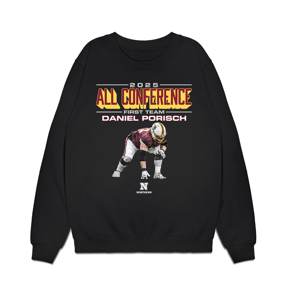 NSU - NCAA Football : Daniel Porisch - All Conference Graphic Premium Crewneck Sweatshirt-0