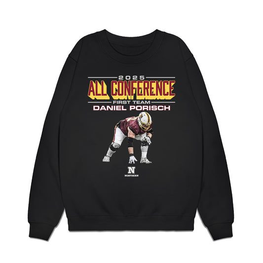 NSU - NCAA Football : Daniel Porisch - All Conference Graphic Premium Crewneck Sweatshirt-0