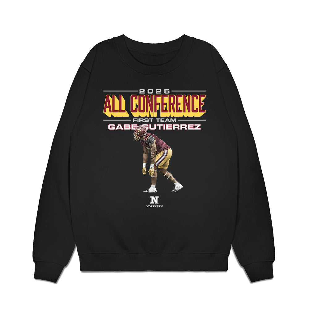 NSU - NCAA Football : Gabe Gutierrez - All Conference Graphic Premium Crewneck Sweatshirt-0