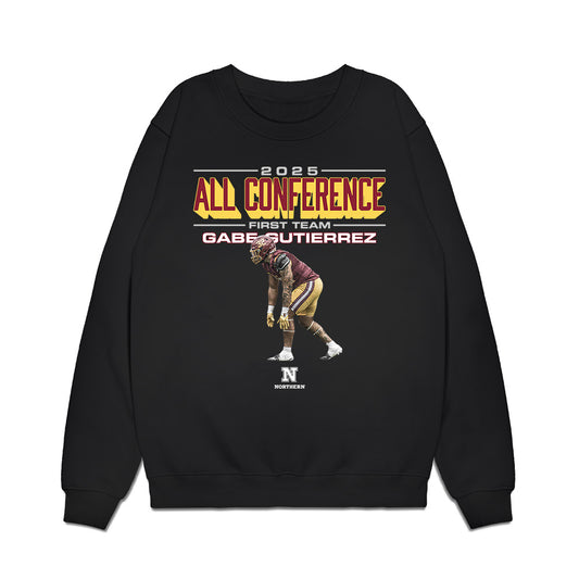 NSU - NCAA Football : Gabe Gutierrez - All Conference Graphic Premium Crewneck Sweatshirt-0