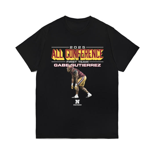 NSU - NCAA Football : Gabe Gutierrez - All Conference Graphic Comfort Colors T-Shirt-0