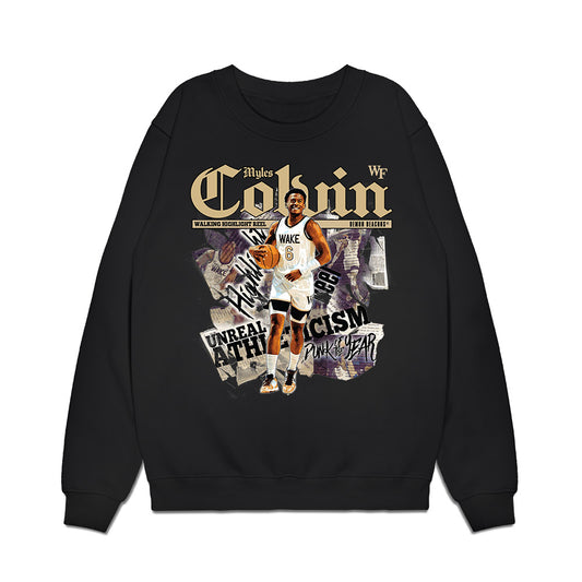 Wake Forest - NCAA Men's Basketball : Myles Colvin - Graphic Premium Crewneck Sweatshirt-0