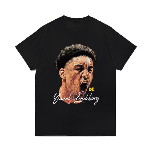 Michigan - NCAA Men's Basketball : Yaxel Lendeborg - Game Face Comfort Colors T-Shirt-0