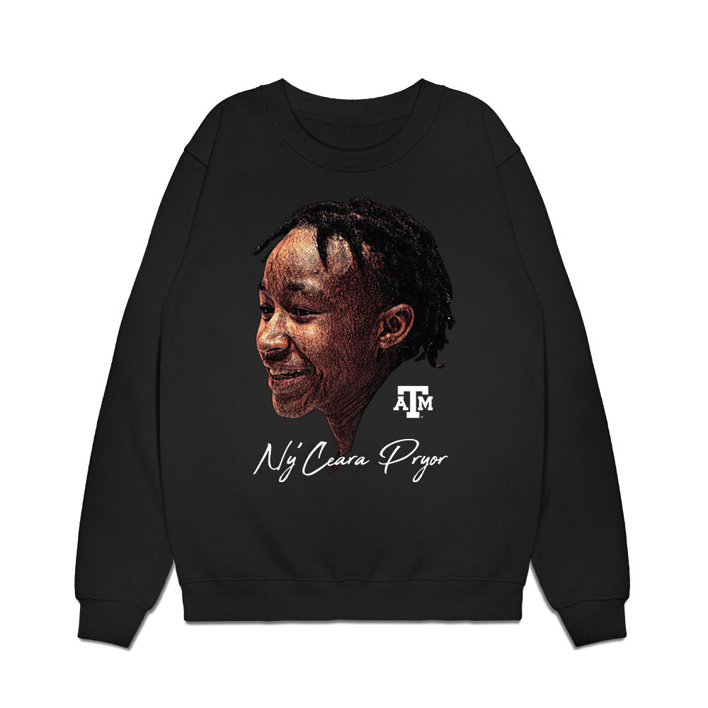 Texas A&M - NCAA Women's Basketball : Ny'Ceara Pryor - Game Face Premium Crewneck Sweatshirt-0