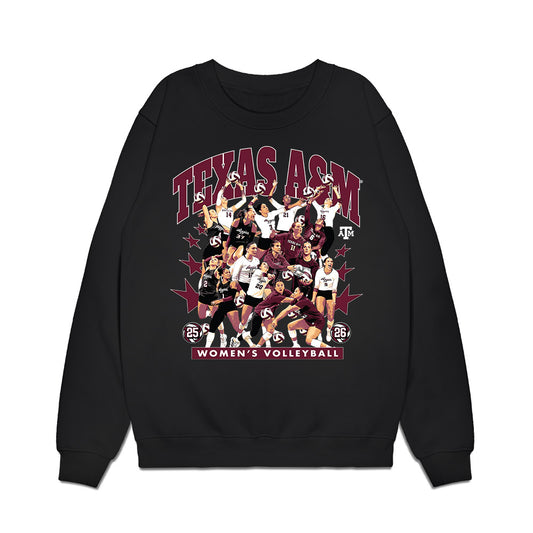 Texas A&M - NCAA Women's Volleyball : - Team Collage Premium Crewneck Sweatshirt-0