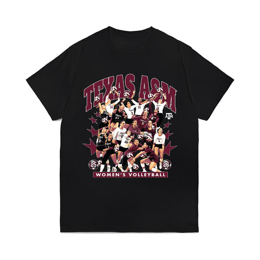 Texas A&M - NCAA Women's Volleyball : - Team Collage Comfort Colors T-Shirt-0