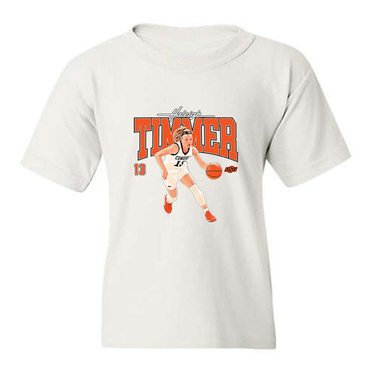 Oklahoma State - NCAA Women's Basketball : Haleigh Timmer - Collage Youth T-Shirt-0