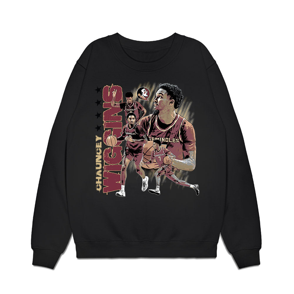FSU - NCAA Men's Basketball : Chauncey Wiggins - Graphic Premium Crewneck Sweatshirt-0