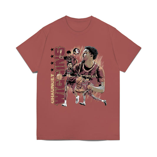 FSU - NCAA Men's Basketball : Chauncey Wiggins - Graphic Comfort Colors T-Shirt-0