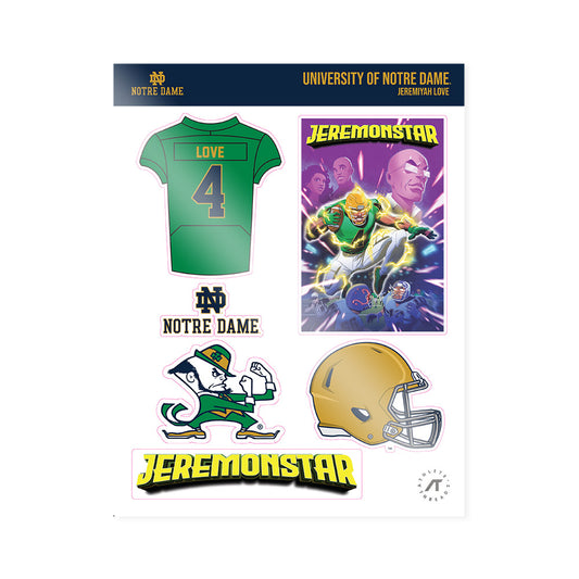 Notre Dame - NCAA Football : Jeremiyah Love - Jeremonstar Sticker Sheet-0