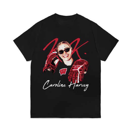 Wisconsin - NCAA Women's Ice Hockey : Caroline Harvey - Game Face Comfort Colors T-Shirt-0