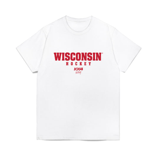 Wisconsin - NCAA Women's Ice Hockey : Caroline Harvey - Classic Shersey KK4 Comfort Colors T-Shirt-0