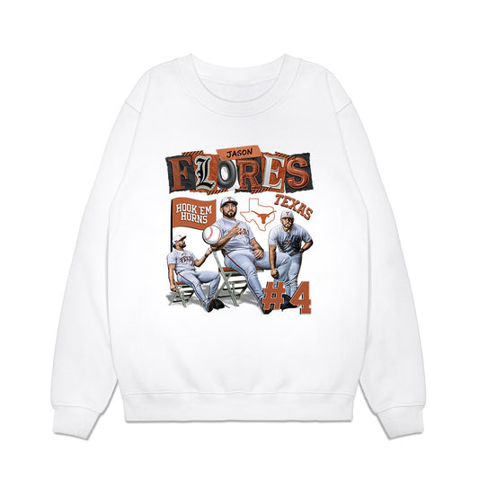 Texas - NCAA Baseball : Jason Flores - Collage Premium Crewneck Sweatshirt-0