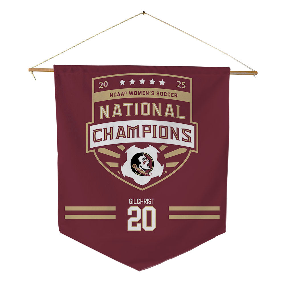 FSU - NCAA Women's Soccer : heather Gilchrist - NCAA® 2025 National Champions Pennant - 18" x 21"-0