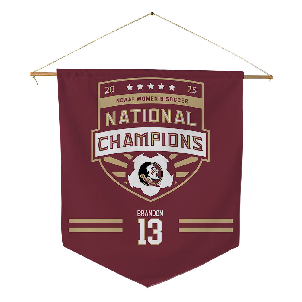 FSU - NCAA Women's Soccer : Mya Brandon - NCAA® 2025 National Champions Pennant - 18" x 21"-0
