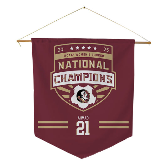 FSU - NCAA Women's Soccer : Nawreen Ahmad - NCAA® 2025 National Champions Pennant - 18" x 21"-0