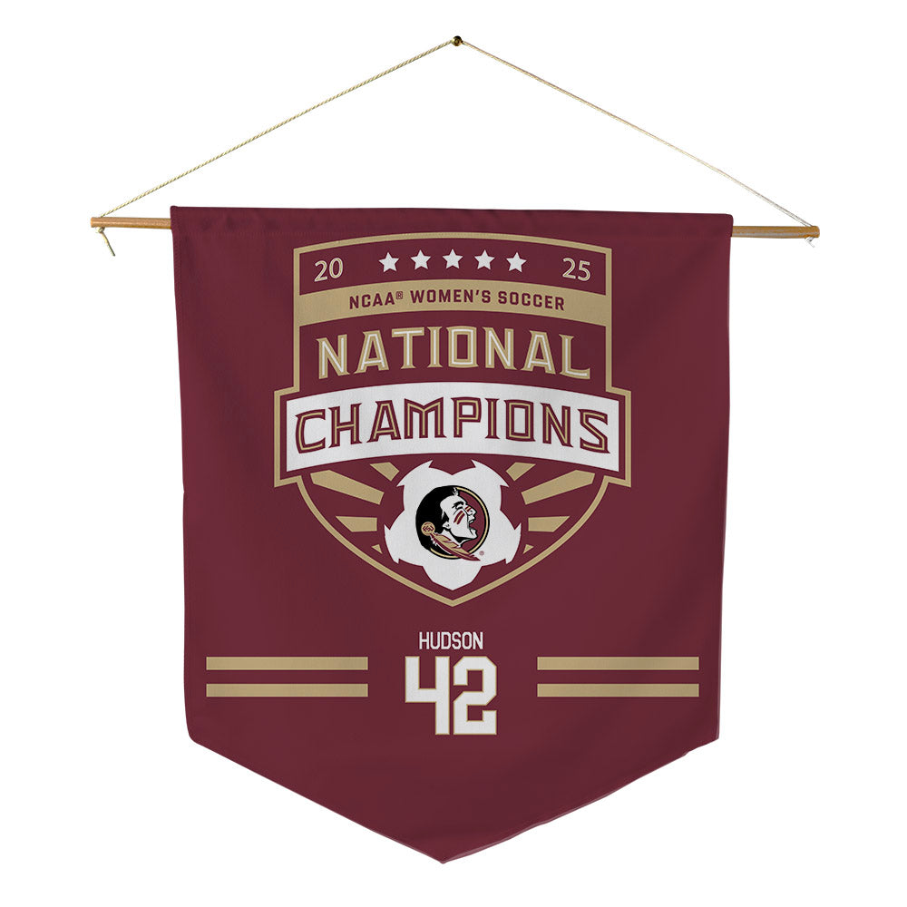 FSU - NCAA Women's Soccer : Wrianna Hudson - NCAA® 2025 National Champions Pennant - 18" x 21"-0