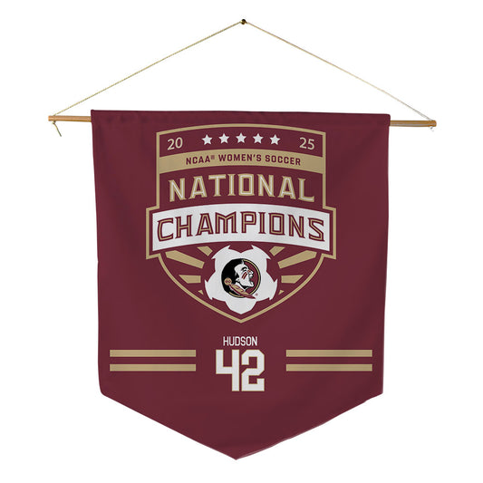 FSU - NCAA Women's Soccer : Wrianna Hudson - NCAA® 2025 National Champions Pennant - 18" x 21"-0