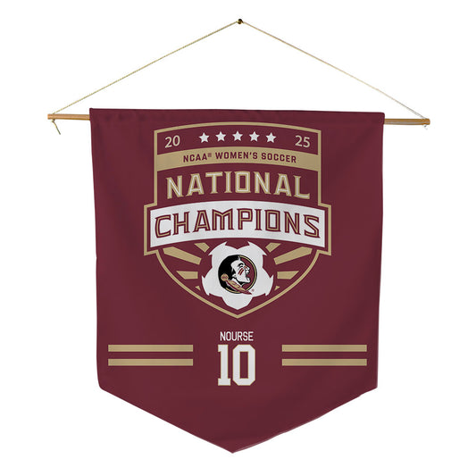 FSU - NCAA Women's Soccer : Peyton Nourse - NCAA® 2025 National Champions Pennant - 18" x 21"-0