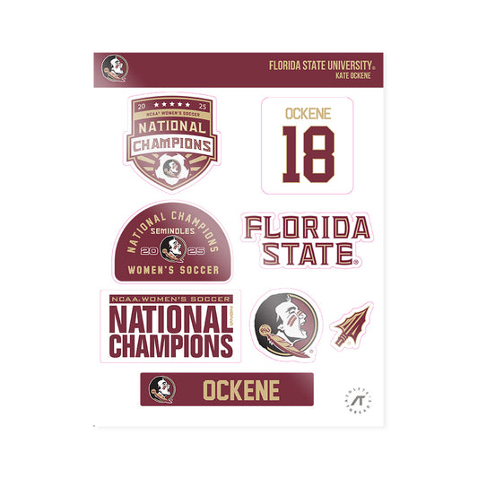 FSU - NCAA Women's Soccer : Kate Ockene - NCAA® 2025 National Champions Sticker Sheet-0