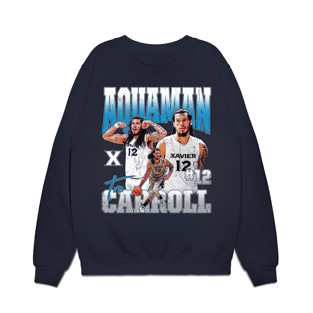 Xavier - NCAA Men's Basketball : Tre Carroll - Collage Premium Crewneck Sweatshirt-0