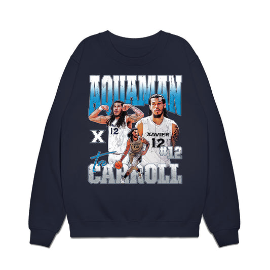Xavier - NCAA Men's Basketball : Tre Carroll - Collage Premium Crewneck Sweatshirt-0