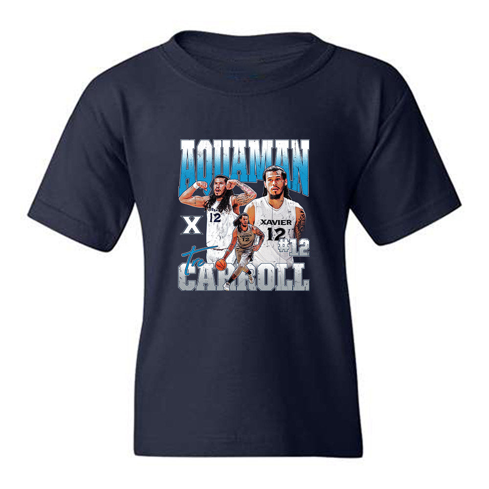 Xavier - NCAA Men's Basketball : Tre Carroll - Collage Youth T-Shirt-0
