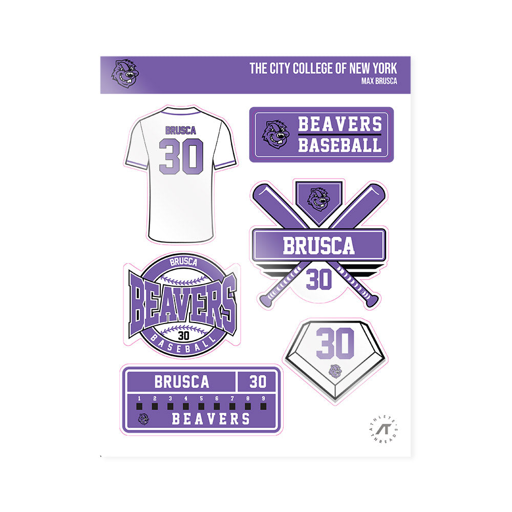 CCNY - NCAA Baseball : Max Brusca - Sticker Sheet-0