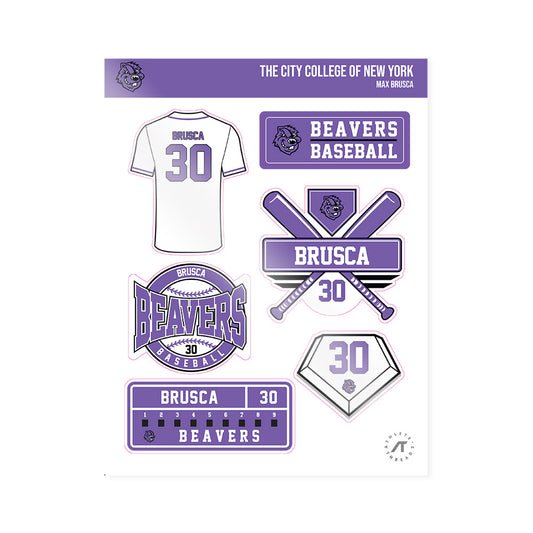 CCNY - NCAA Baseball : Max Brusca - Sticker Sheet-0