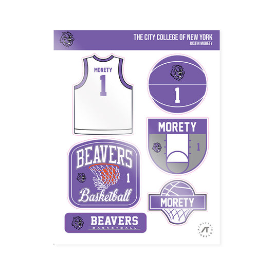 CCNY - NCAA Men's Basketball : Justin Morety - Sticker Sheet-0