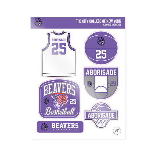 CCNY - NCAA Men's Basketball : Olabanjo Aborisade - Sticker Sheet-0