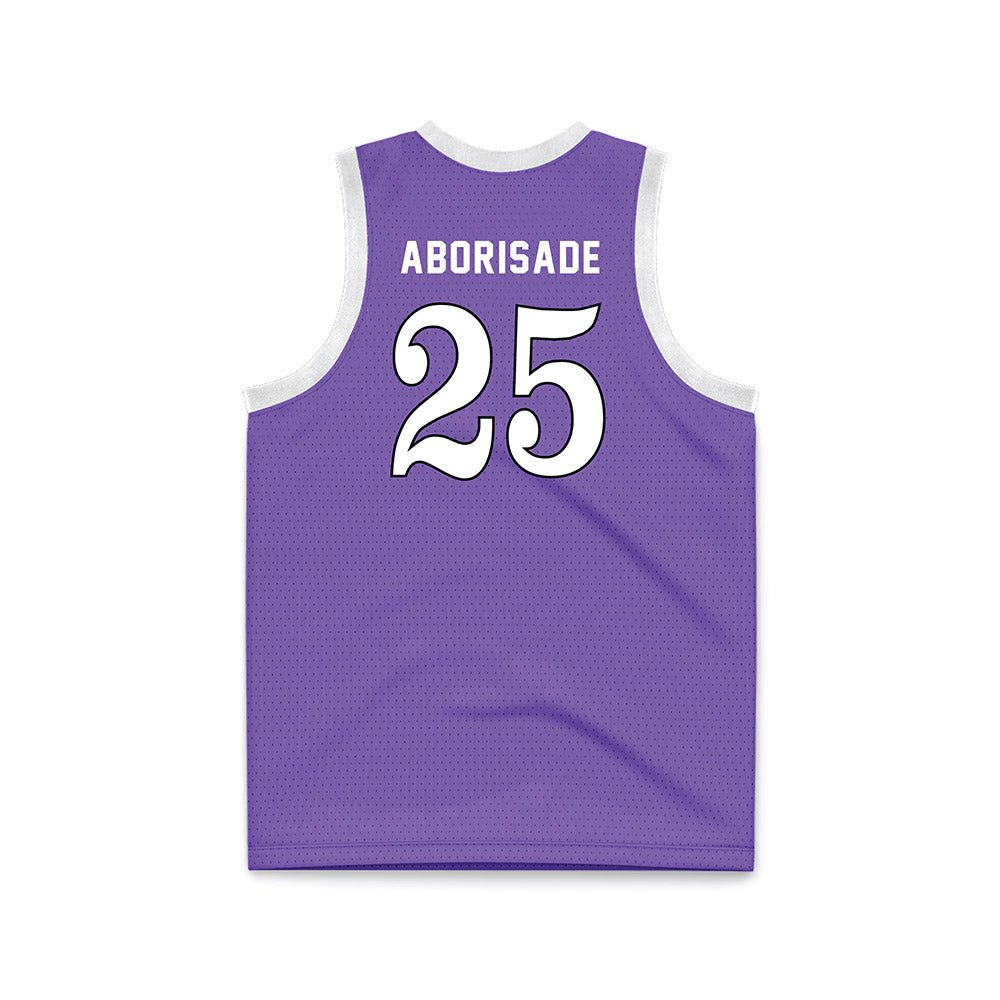 CCNY - NCAA Men's Basketball : Olabanjo Aborisade - Purple Basketball Jersey-1
