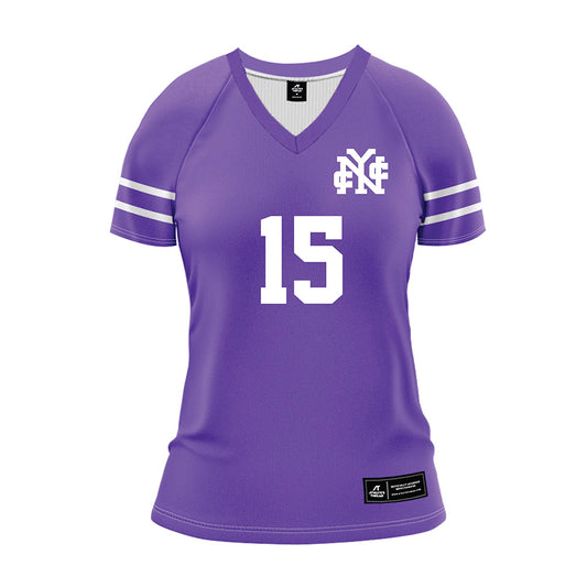 CCNY - NCAA Women's Volleyball : Ivanna Zamora Sanchez - Purple Volleyball Jersey-0