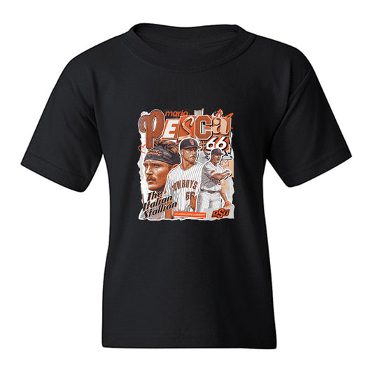 Oklahoma State - NCAA Baseball : Mario Pesca - Collage Youth T-Shirt-0